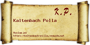 Kaltenbach Polla névjegykártya